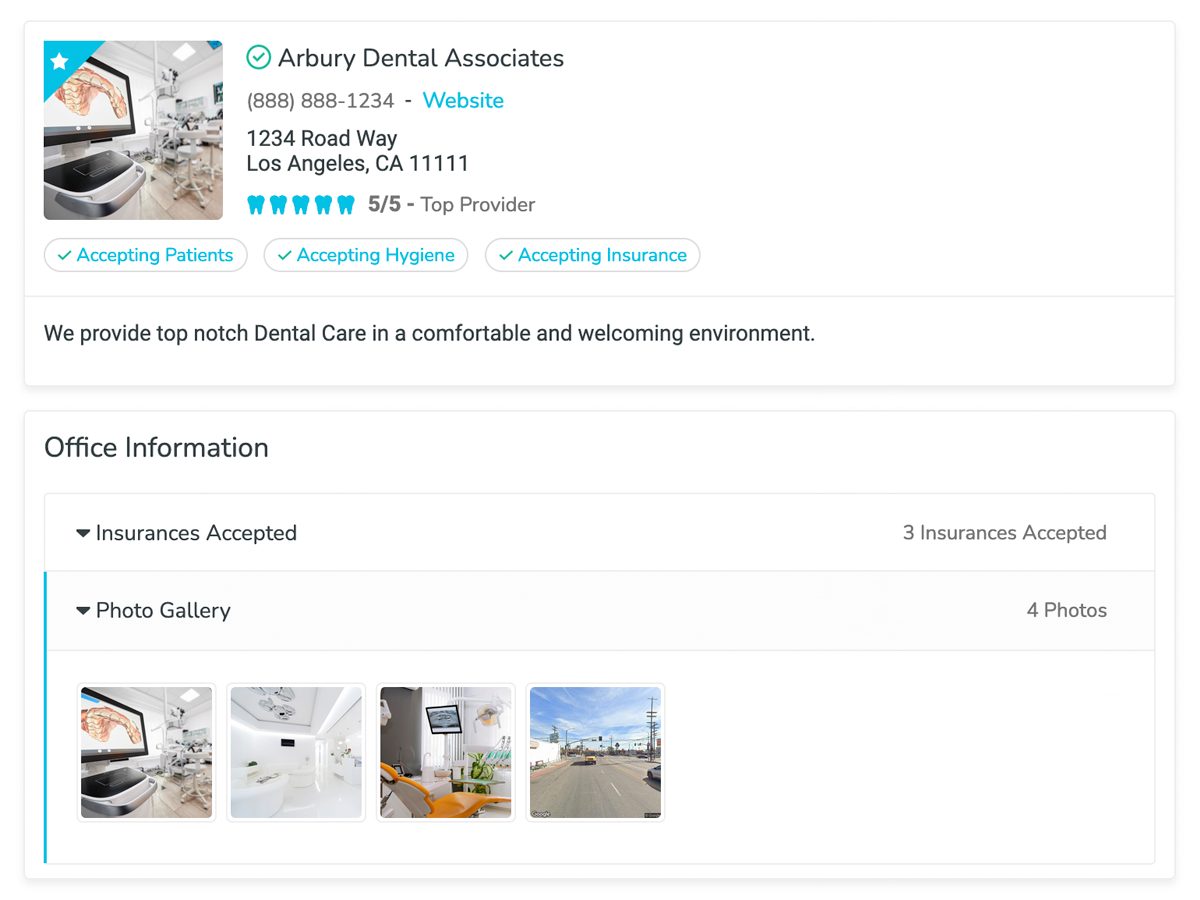Screen Shot Of Provider Page